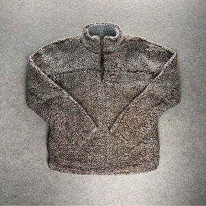 Altar’d State Jacket Women’s Medium Brown Teddy Sherpa Quarter Zip Pullover Coat